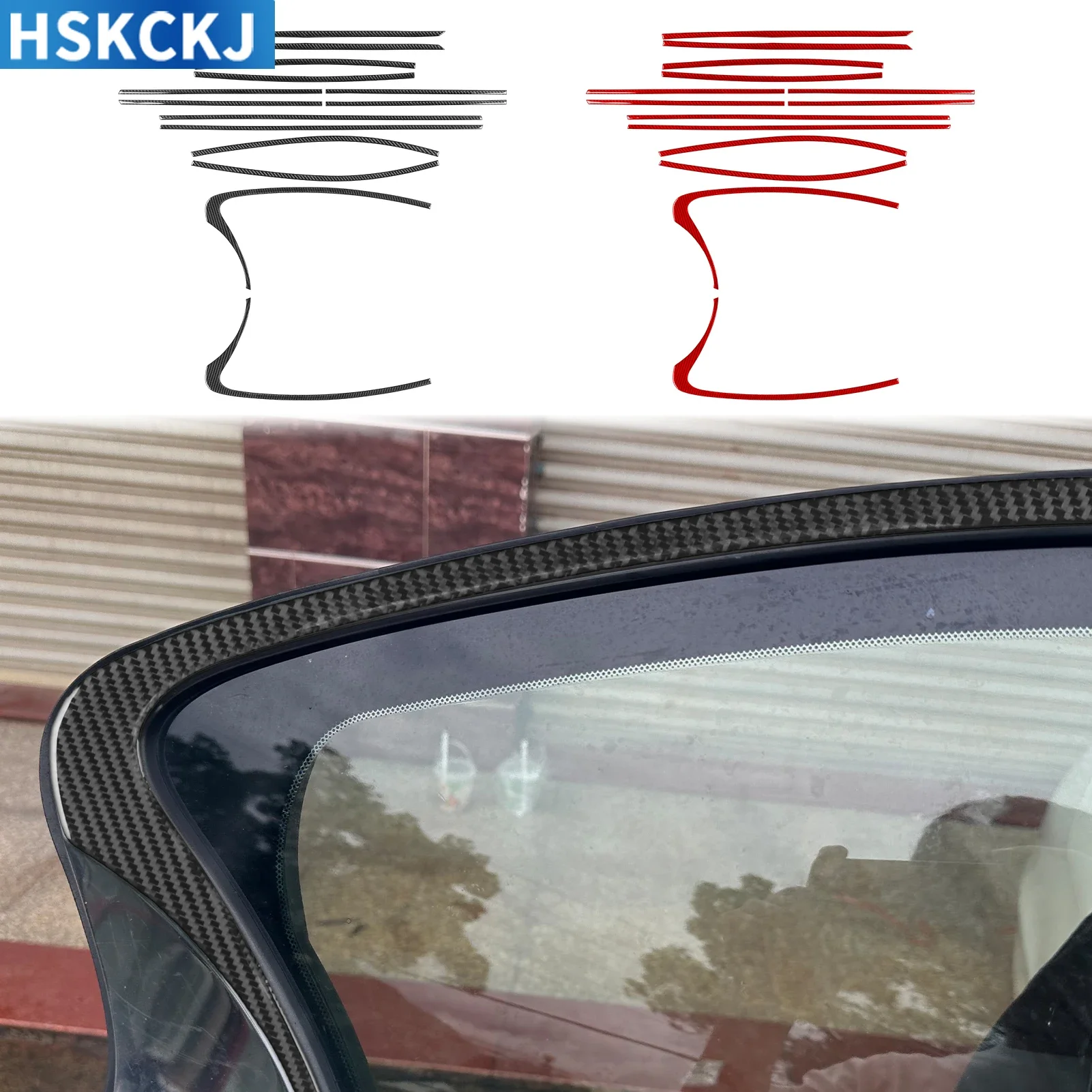 For Infiniti Q50 2014——2020 Real Carbon Fiber Car Window Edge Strips Cover Trim Sticker Decorative Modification Accessories