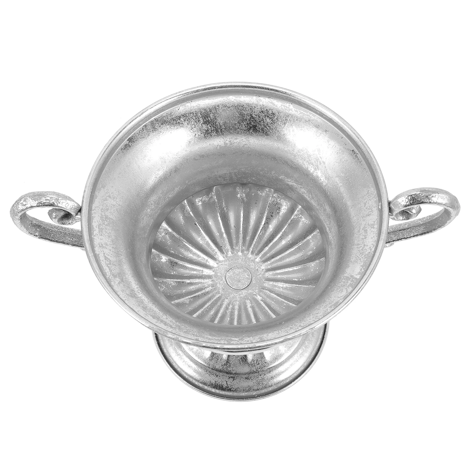 

Retro Silver Vase Small Iron Urn Planter Vintage Metal Floral Decor Home Office Garden Supplies European Style