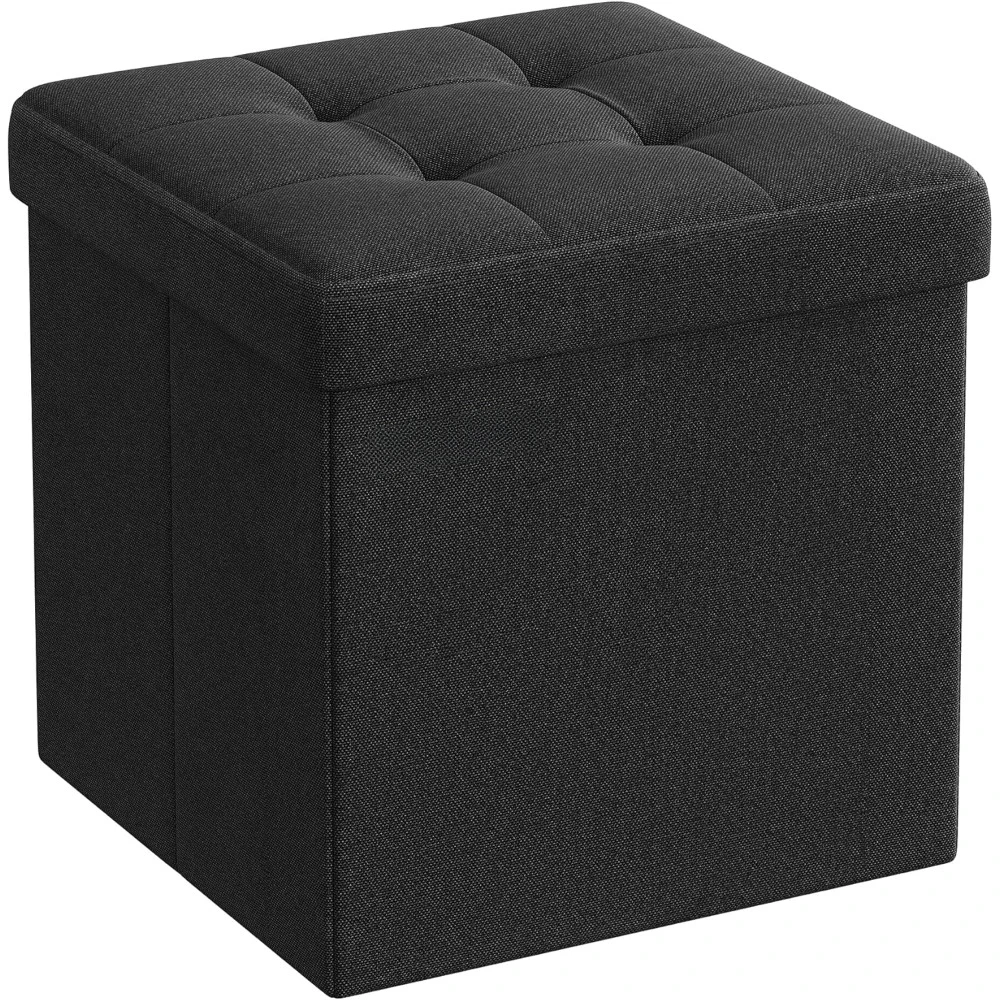 

Two Piece Foldable Footstool Set, 11.8-inch Footstool, Cube Footstool with Storage Space, Ottoman Footrest with Storage Function