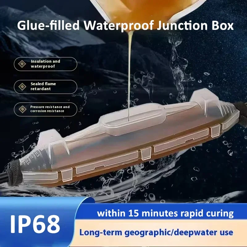 Outdoor 1kv Glue Filled Waterproof Junction Box IP68 Street Lamp Buried Submersible Pump Underwater Wire Waterproof Junction Box