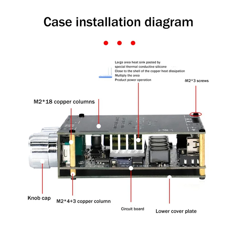 FULL-XY-T100H Bluetooth 5.0 TPA3116D2 100Wx2 デジタルアンプボードステレオ HIFI オーディオモジュール部品フロント高低音調整付き