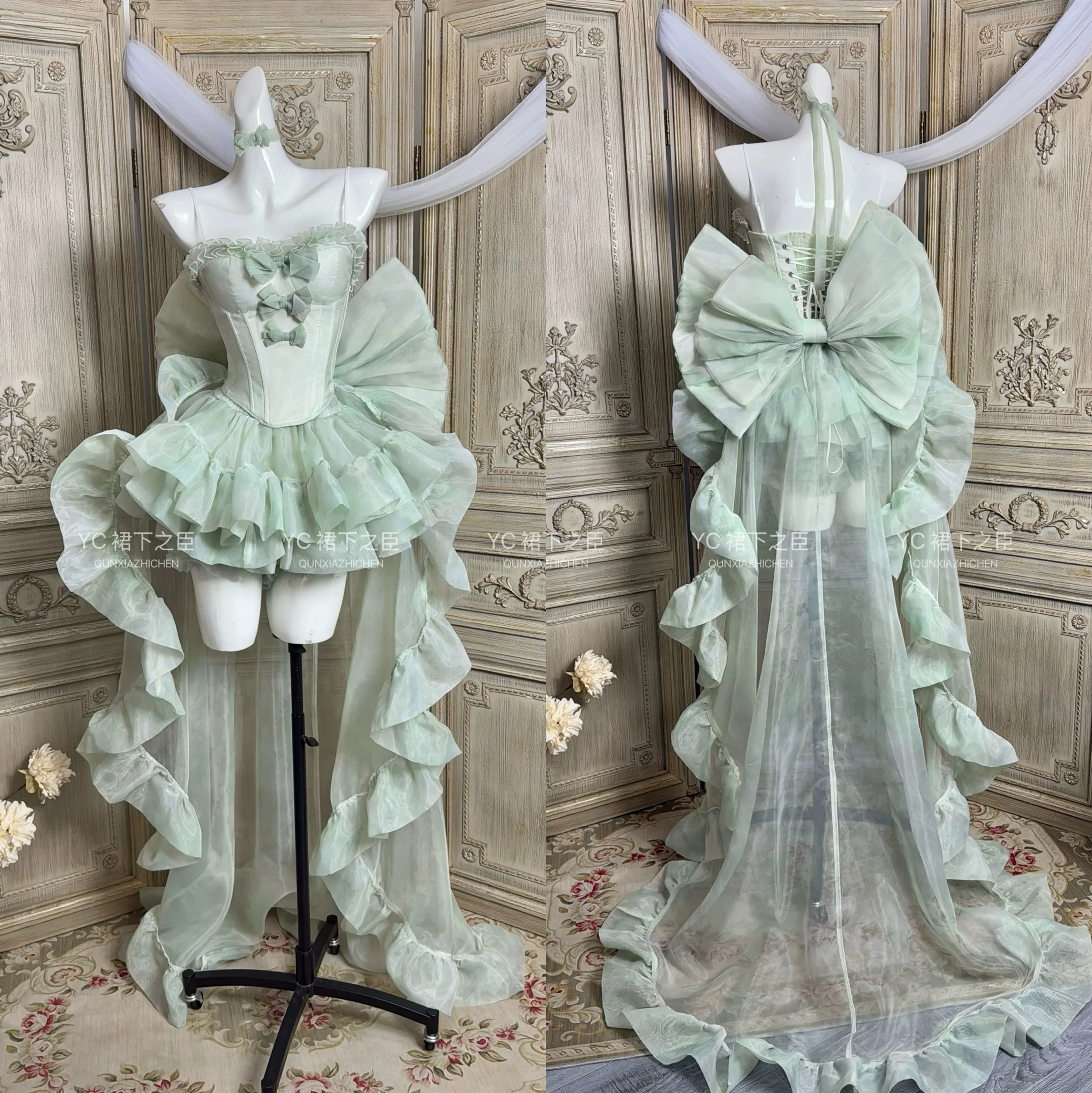 2025 Summer New Japanese Style Original Princess Lolita Dress Birthday Party Sweet Girl High-end Green Cute Puffy Dress