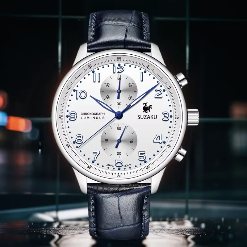 Neue PAGANI DESIGN Business- und Freizeit-Herren-Quarzuhr, wasserdicht, 100 m, Luxus-Leder, Sport-Quarz-Chronograph