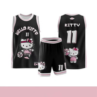 MINISO Hello Kitty Basketball Jersey Set American Team Uniform Men's Cute Oversized Quick Drying Breathable Short Sleeved Set