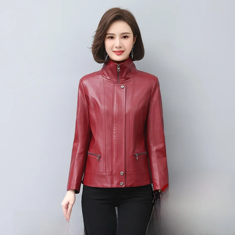 

Женская куртка из натуральной кожи Haining, короткий рукав, весна-осень 2025, новая модель, из овчины, большие размеры, теплая, на хлопковой подкладке, верхняя одежда