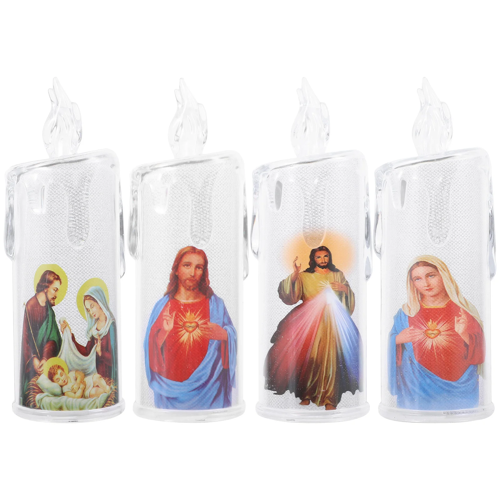 

LED Devotional Candles Baptism Jesus Lantern Christmas Decorations Religious Light Catholic Electric Lamp Church Lights