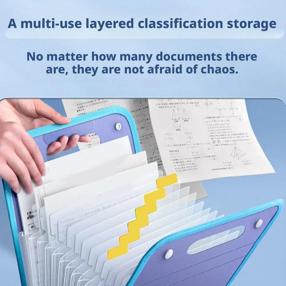 Portable Vertical Folder A4 Document Organizer for School, Office, College Large Capacity Multi-Pocket Expanding File Holder