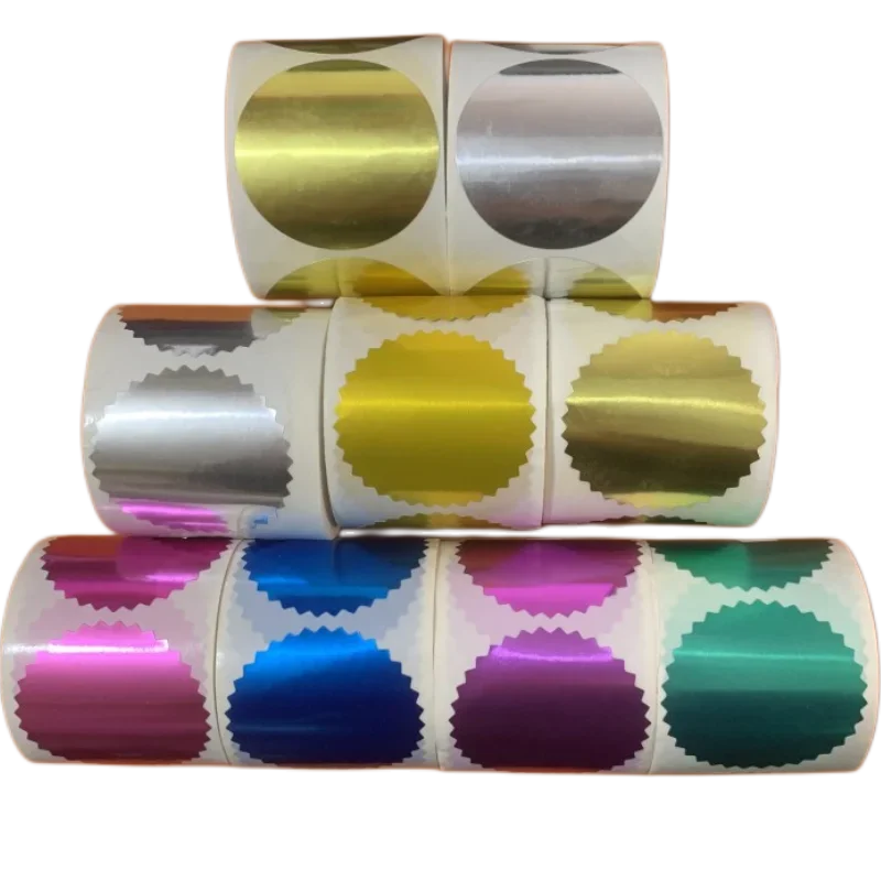 50mm gear sticker laser golden glossy Labels decorlabel Embossing Stamp gift box packag Seal packag for gift scrapbook stickers