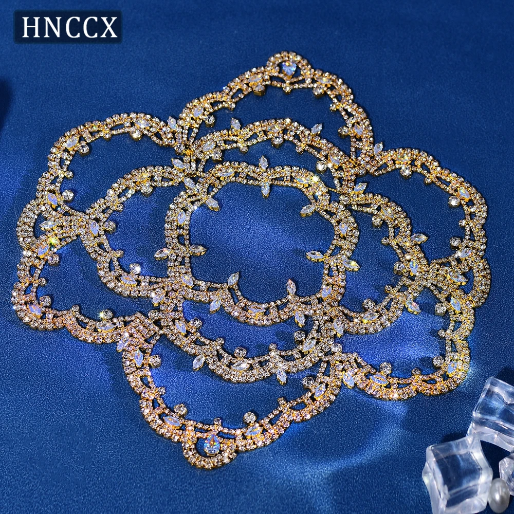 

HNCCX Flower Shape Zircon Bridal Headpiece Headband For Wedding Hair Accessories Fashion Women Pageant Tiara and Headdress CP480