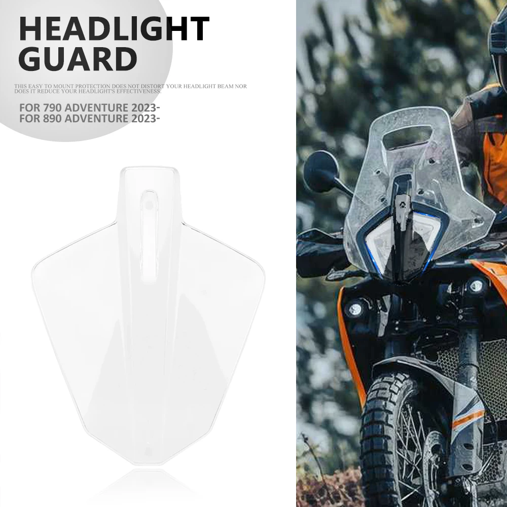 

New Motorcycle Accessories Acrylic Headlight Protector Guard Lense Cover For 790 ADVENTURE 890 Adventure ADV 2023 2024