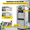 VEVOR 상업용 소프트 아이스크림 머신, 2200W 사전 냉각, 3 가지 맛 스낵 샵, 카페 2 + 1 맛 수직 소프트 아이스크림 머신 6
