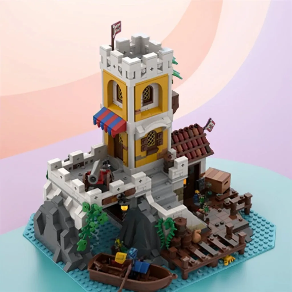 

1179 шт.MOC Императорский выход Remake DIY Frontier Guard Station-модульная часовая башня в стиле замка, строительные блоки на день рождения, подарок