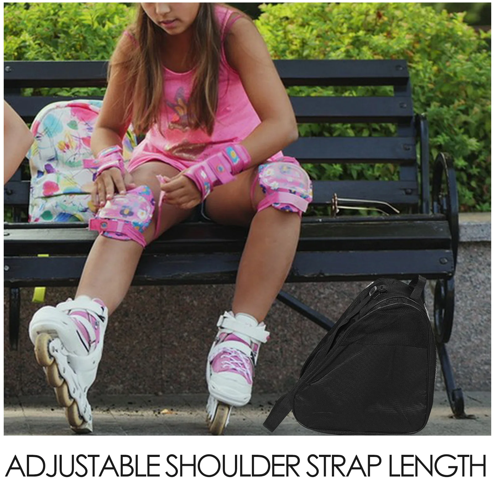 Bolsa de patinaje sobre ruedas para mujer, bolso para zapatos, bolsa de hombro, tela Oxford, cremallera, niño y