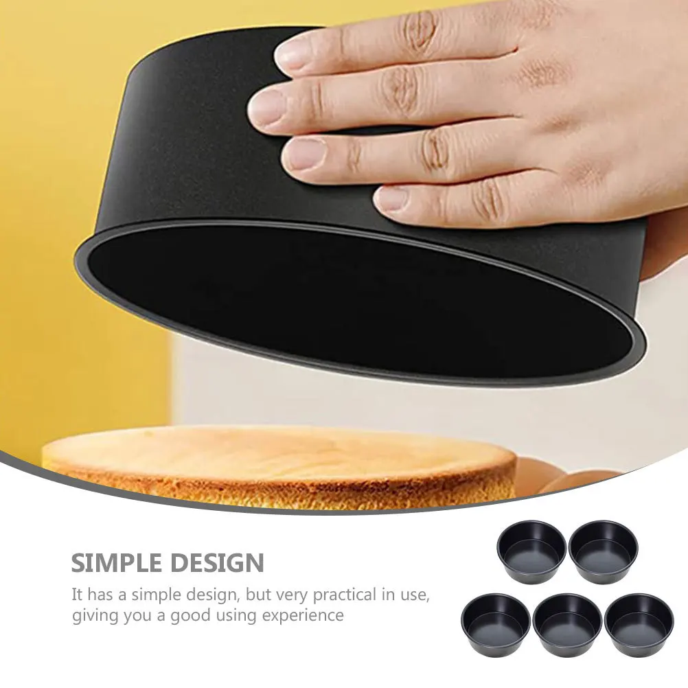 

5Pcs Round Cake Pan Set Aluminium Alloy Nonstick Baking Molds for Mousse Small Round Cake Pans for Baking Dessert