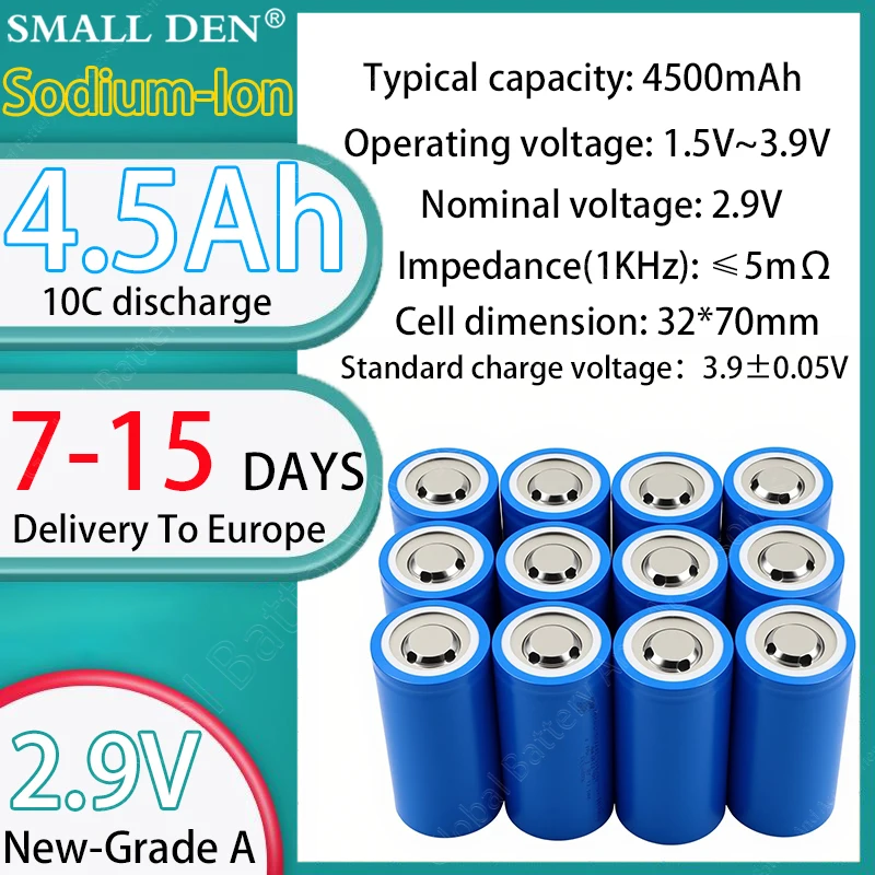 

1-10PCS new 2.9V/3.1V 32700 4500mah Sodium-Ion battery 20c Resistant low,high temperature DIY 12V 24v36v Inverter Travel Camping