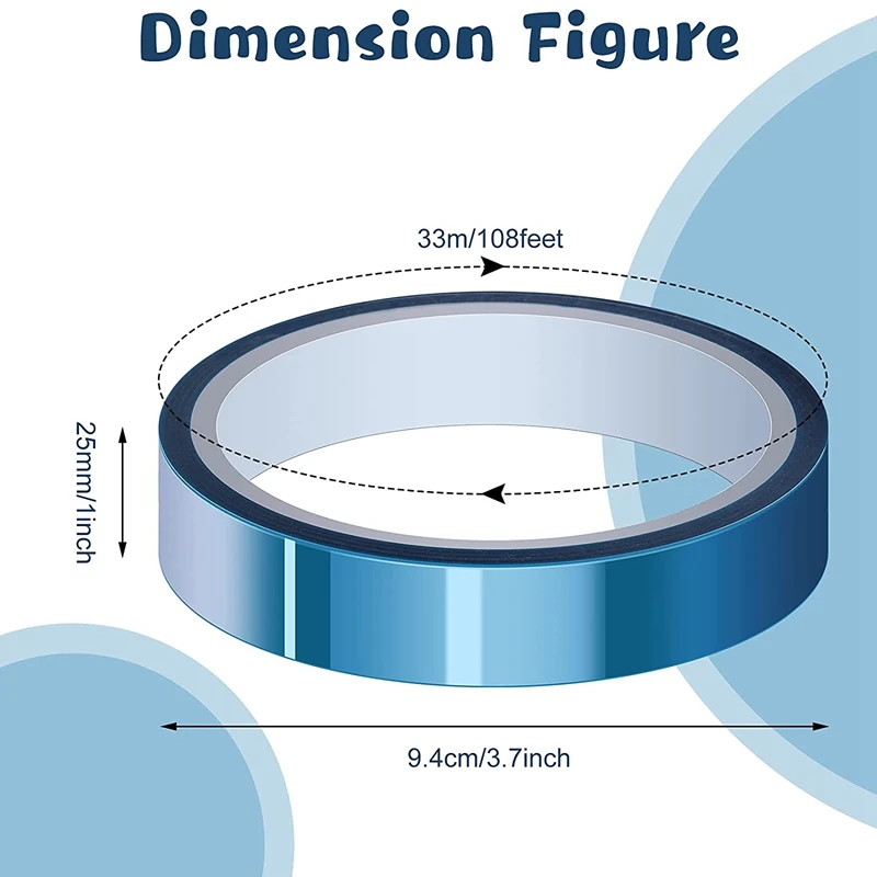 6 Rolls Of High Temperature Adhesive Tape,Thermal Vinyl Pressing Tape,Heat-Resistant Sublimation,For Thermal Transfer