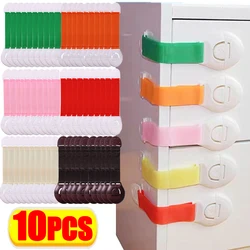 10pcs Colored Webbing Multifunctional Safety Locks Baby Anti-opening Cabinet Safe Lock Anti-clip Hand Door Lock Fixing Clips