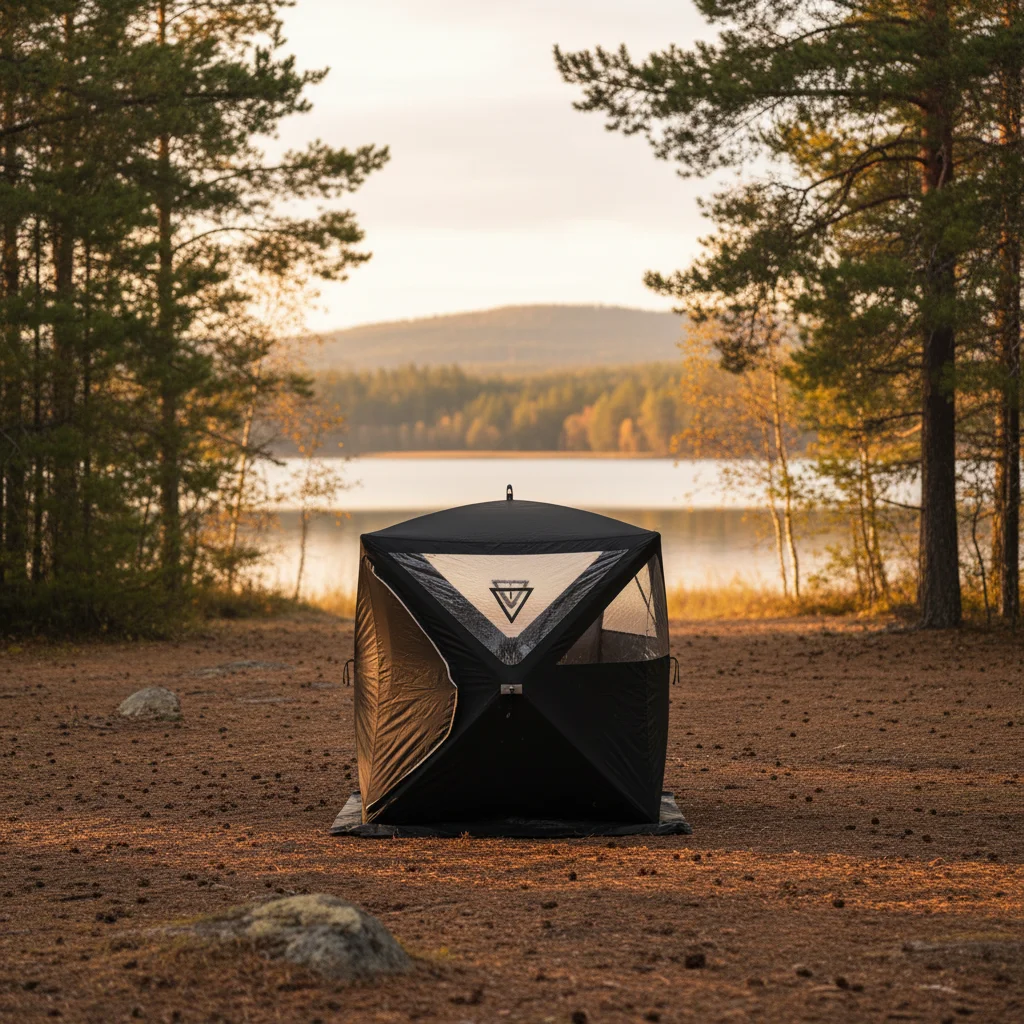 *forOutdoor Three Layer 210D Oxford Fiberglass Automatic Winter Ice Fishing Sauna Tent 4 Seasons Portable One Bedroom 180x180cm