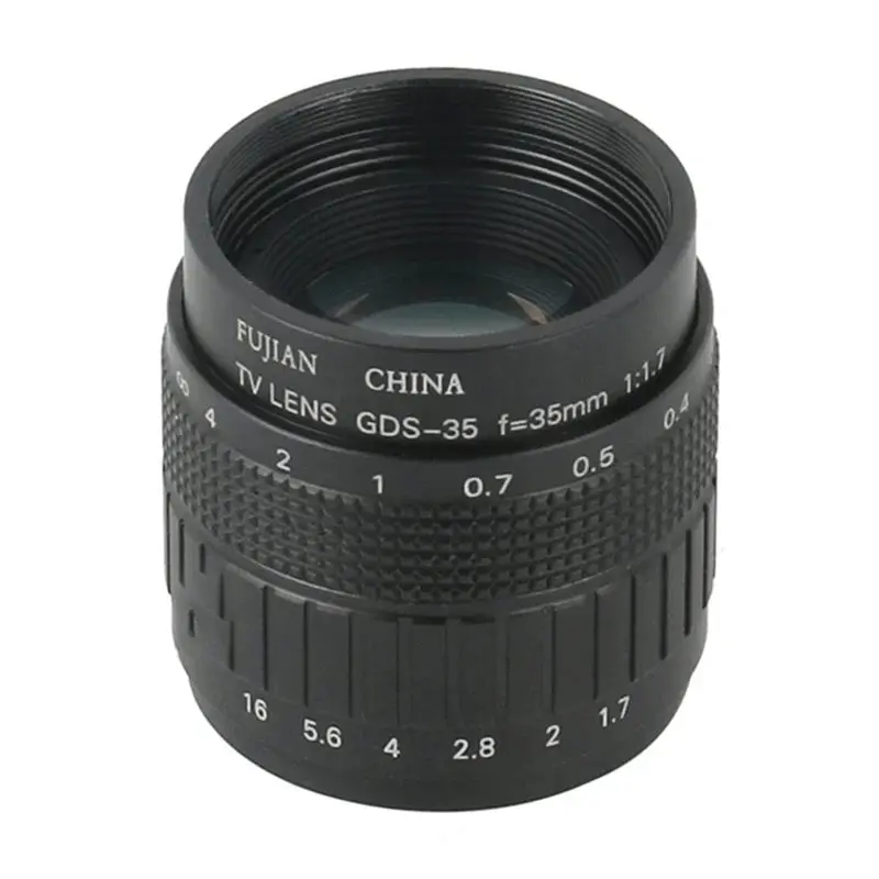 A04G-2 pièces, objectif CCTV 35 mm, objectif pour caméra de microscope vidéo numérique industriel USB compatible HDMI, monture C, pour télévision et cinéma.