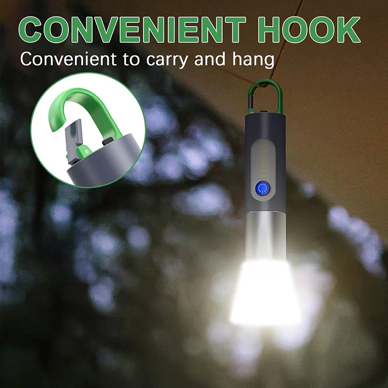 New Super Bright LED Flashlight Mini Keychain Light Portable Searchlight Outdoor Camping Light with High Bright COB Side Light