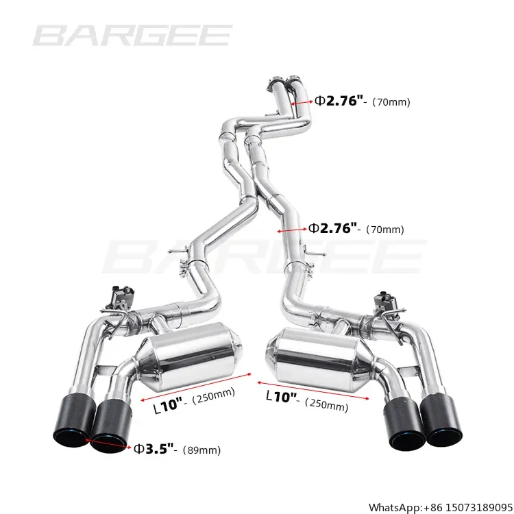 

Valvetronic Bargee CATBACK for M Series F87 M2 Competition 2016~2020 S58 3.0T Stainless Steel Valvetronic Catback Exhaust