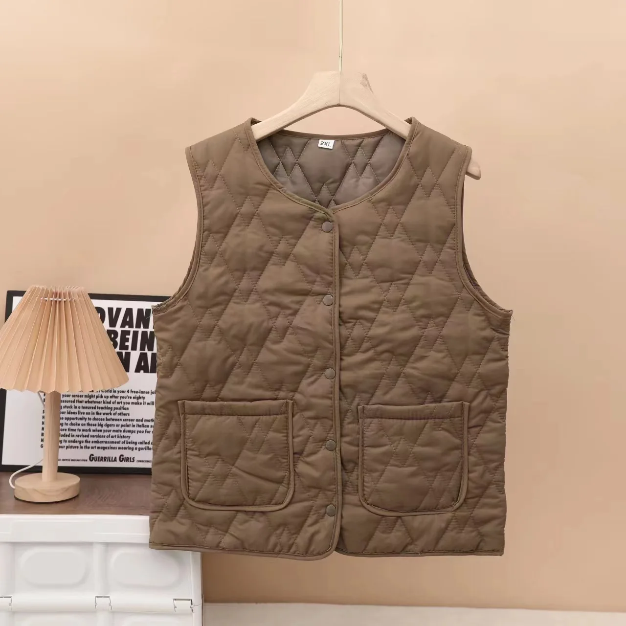 Gilet da donna autunno inverno gilet in cotone trapuntato cappotto senza maniche scollo a V perdere abiti casual economici femminili