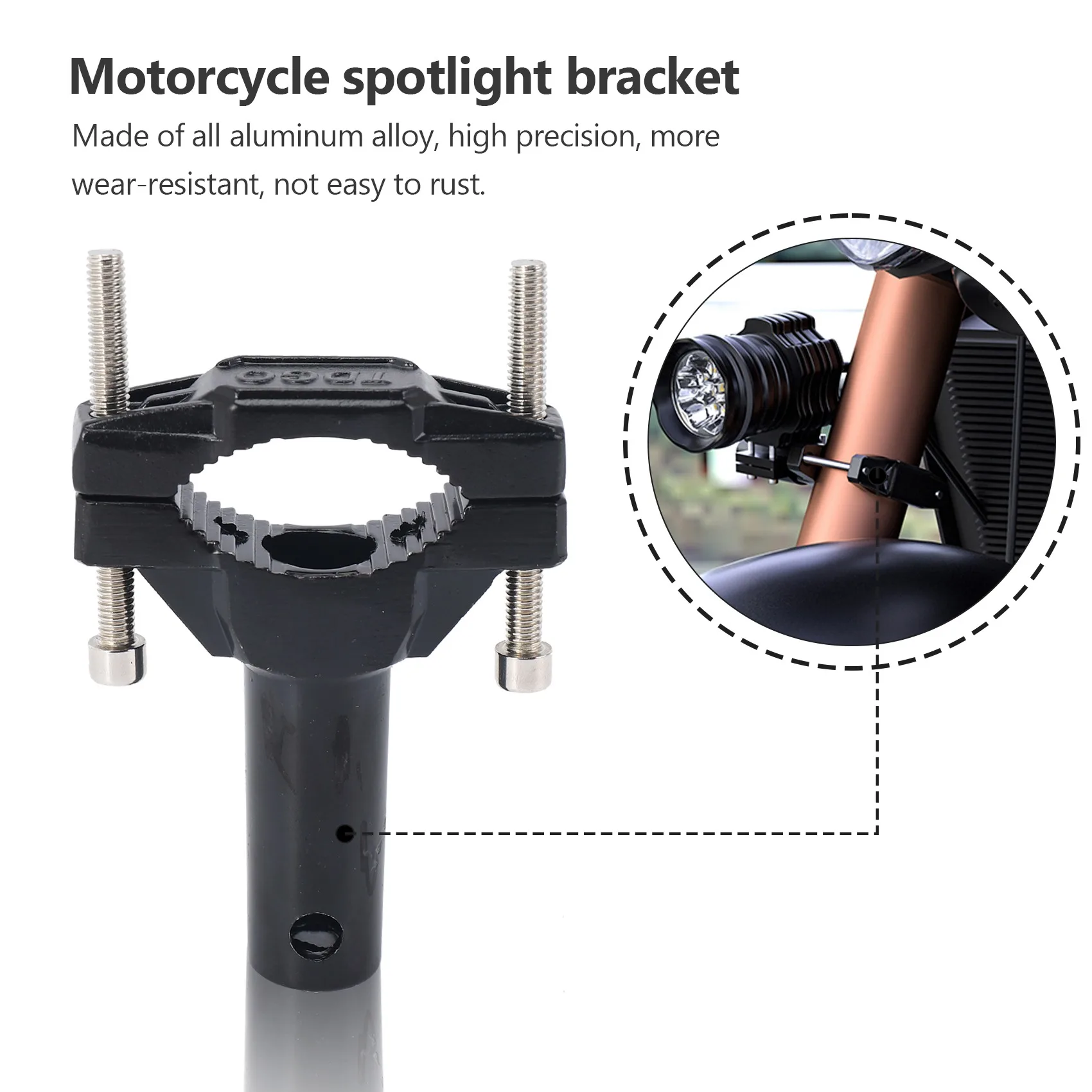 2Pcs Universal Mount Bracket For Motorcycle Bumper Headlight Stand Spotlight Extension Pole Frame Support Bracket