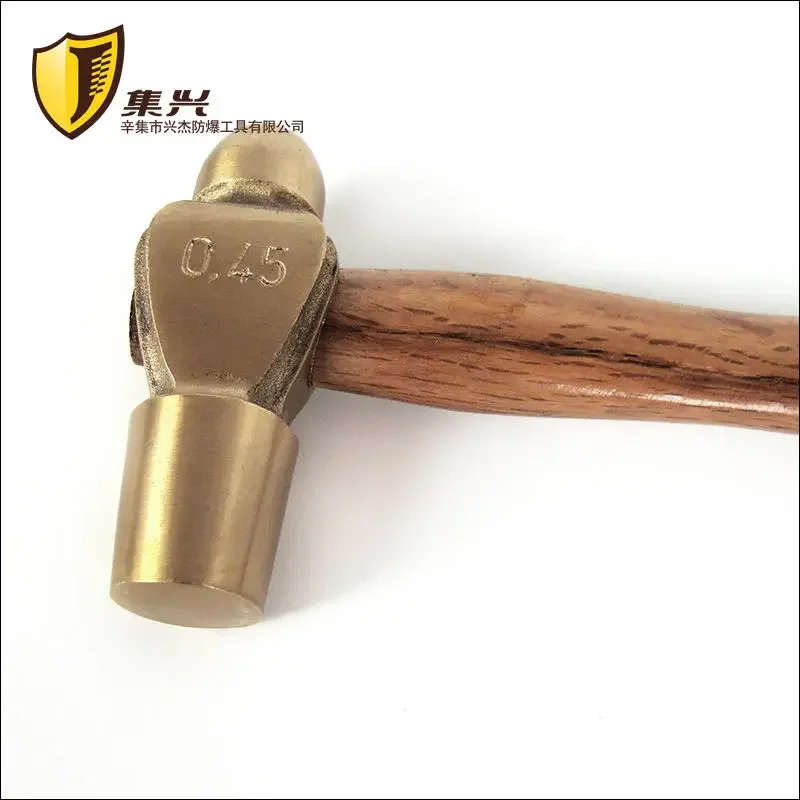 Nail Hammer, Copper Hammer, Hand Hammer, Wooden Handle, Round Head Hammer, Explosion-proof, Safe, and Sparkless Hand 1P-3P