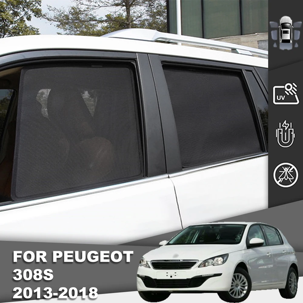 

For Peugeot 308 II Hatchback 2013-2021 Magnetic Car Sunshade Front Windshield Frame Curtain Rear Side Window Sun Shade Shield