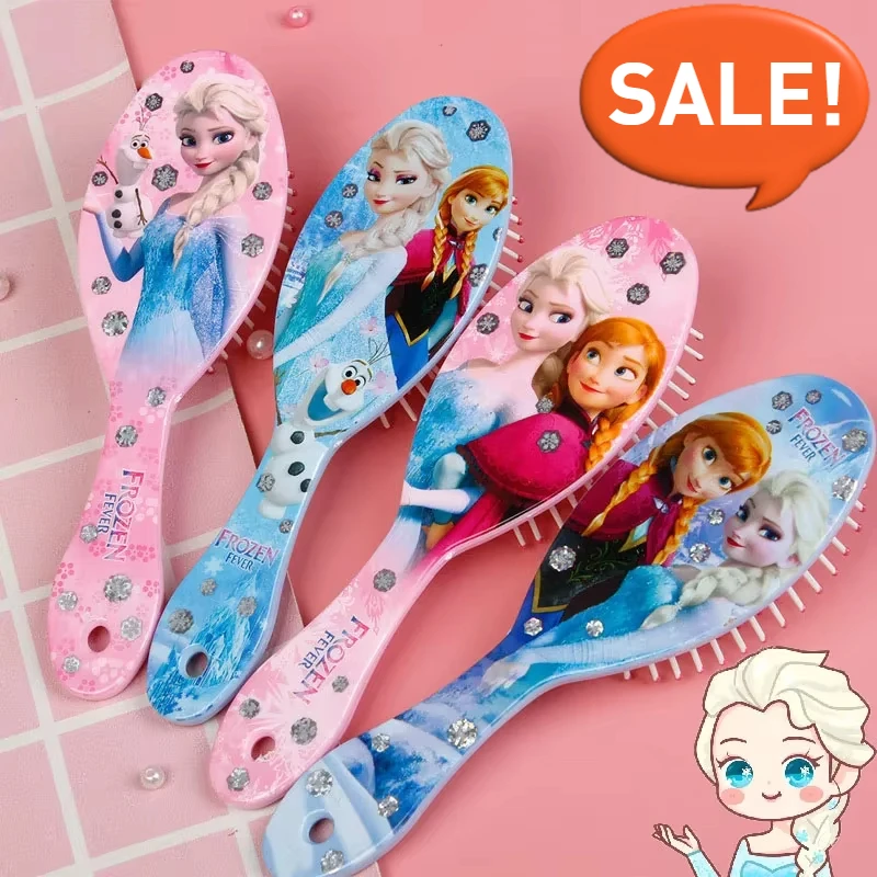 New Anime Frozen Comb Kawaii Princess Sofia Air Cushion Hair Comb Cartoon Mickey Girl Comb Children Gifts