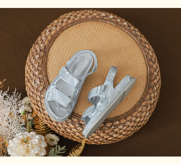 Comfort Shoes for Women Clogs With Heel Roman Sandals Muffins shoe All-Match Suit Female Beige 2024 Summer Thick Gladiator Beach