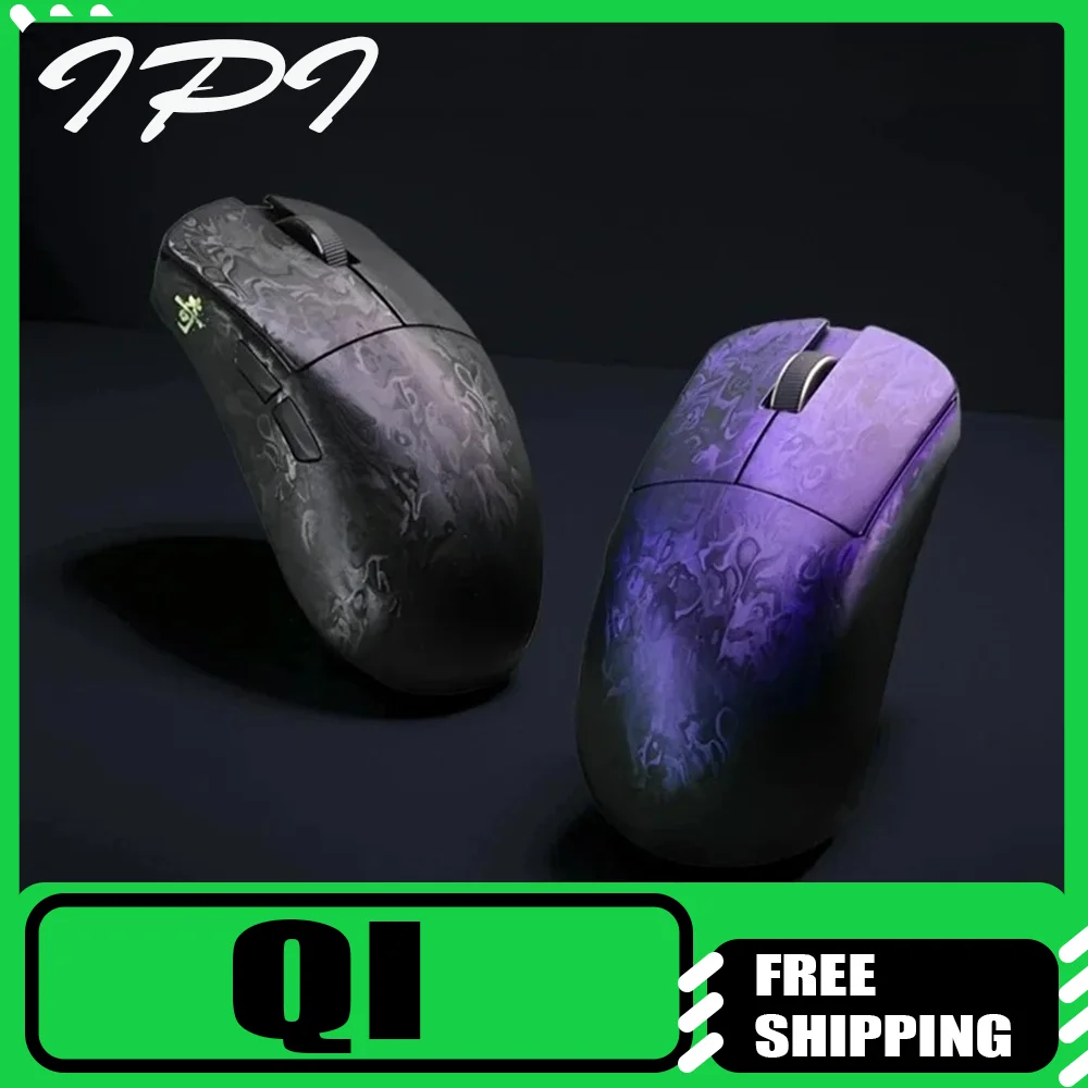 

NEW IPI Qi Mouse Three Mode Wireless Gaming Mouse PAW3950 8000Hz Polling Rate Carbon Fiber Gaming Mice Gamer Nordic52840 Gift