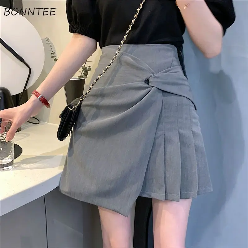 

Kink Pleated Mini Skirts Women High Waist Pure Preppy Style Summer Girlish Chic Pretty Design Dating Y2k Youth Irregular Korean