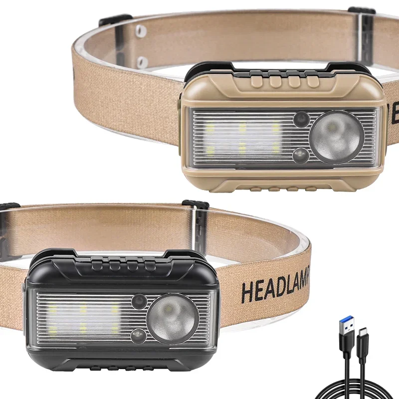 XPE LED Headlamp Multi-functional Built-in Battery Long Battery Life Power Indicator Magnetic Hook Inductive Headlamp