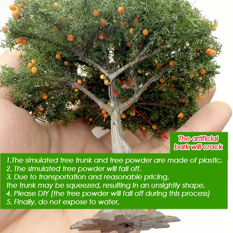 10cm Micro Landscape Simulation Fruit Tree With Base Plastic Tree Sand Table Decoration Apple Orange Lemon Fruit Tree Model