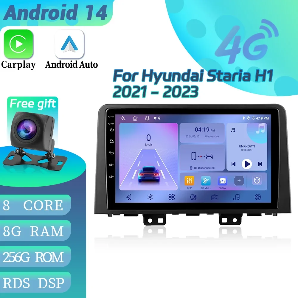 Android 14 For Hyundai Staria H1 2021-2023 Car Radio Multimedia Wireless Carplay Navigation Multimedia GPS Touch Screen Stereo