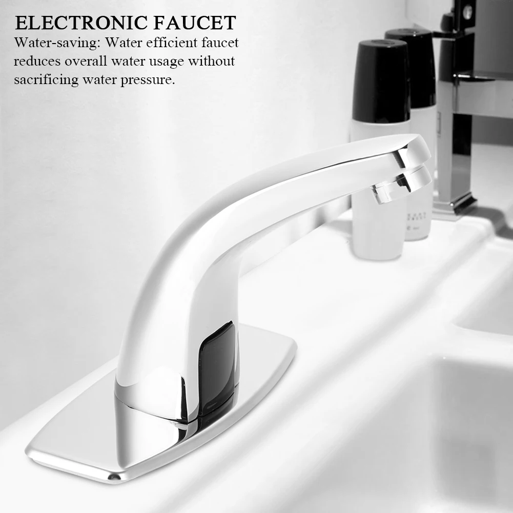 Electronic Automatic Sensor Touchless Sink Hands Free Hot & Cold Faucet Motion Activated