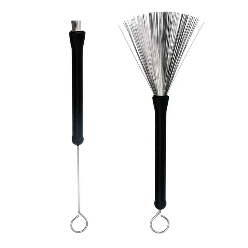 

Retractable Steel Wire Drum Brushes 32cm Drum Percussion Drumsticks With Plastic Handles Musical Accessories