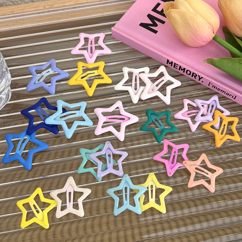 UXSL Cute Colorful Stars Hair Clips Bangs Clip For Woman Girls Sweet Hairpins Hair Decorate Barrettes Kids Hair Accessories New