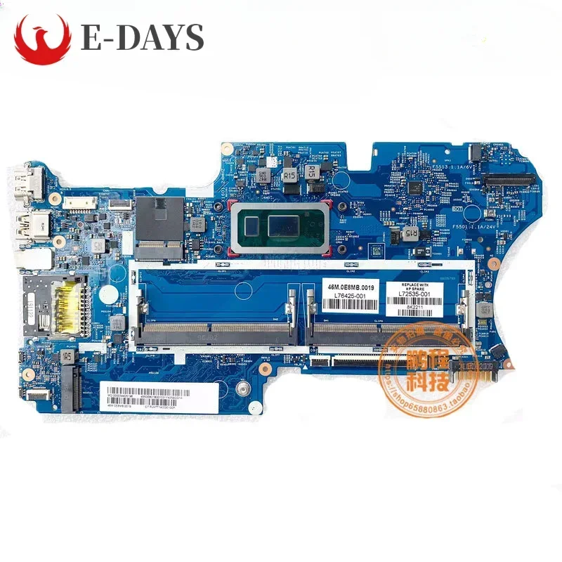 

Материнская плата для ноутбука HP Pavilion X360 14-cd 18702-1, материнская плата с процессором I5-8265U I5-10210U UMA, 100% тестирование, высокое качество