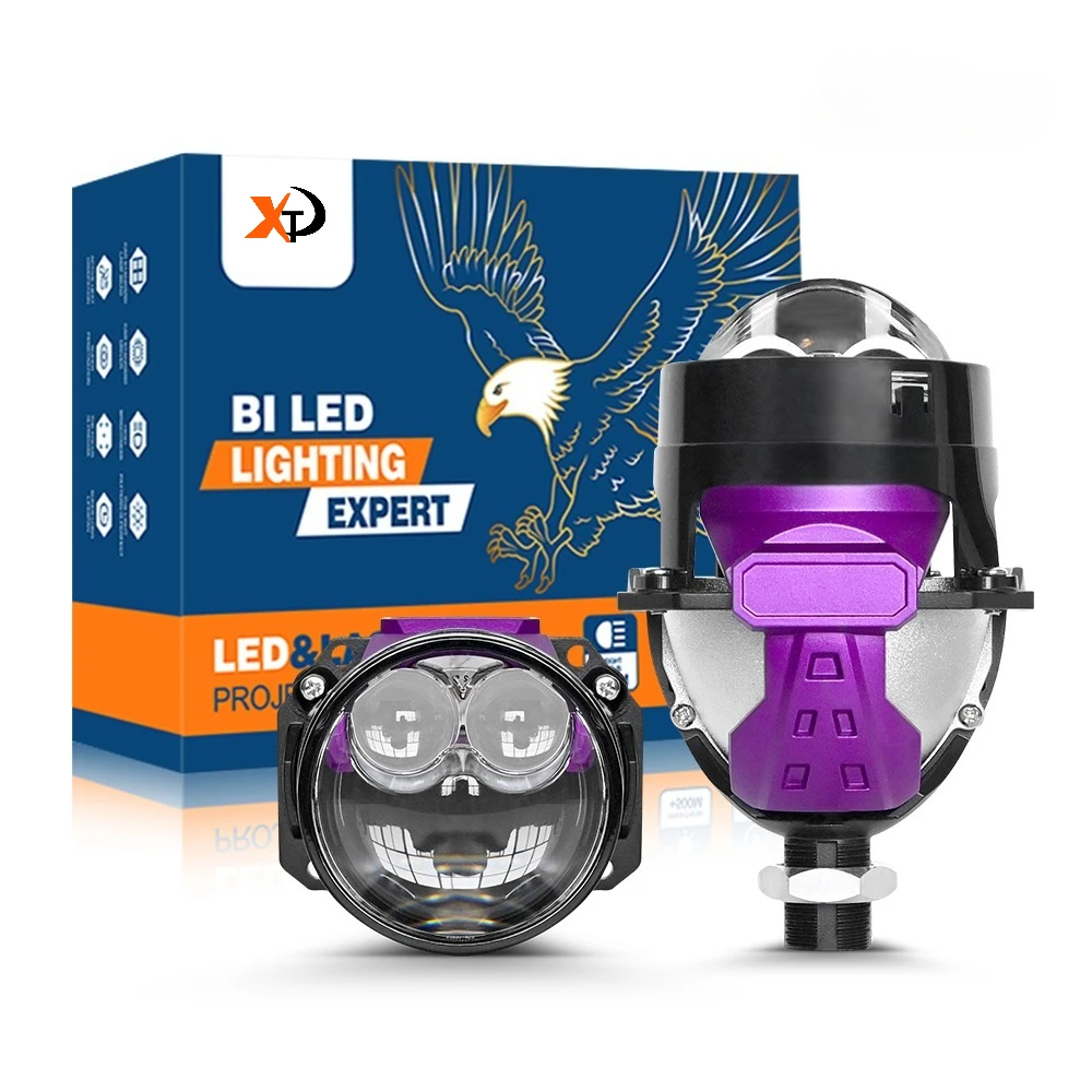 S25 2.5-Inch 120W LED Headlight Bi-Beam Dual Laser Projector 12V Far Near Beam Super Bright Penetration Car Accessories Upgrade