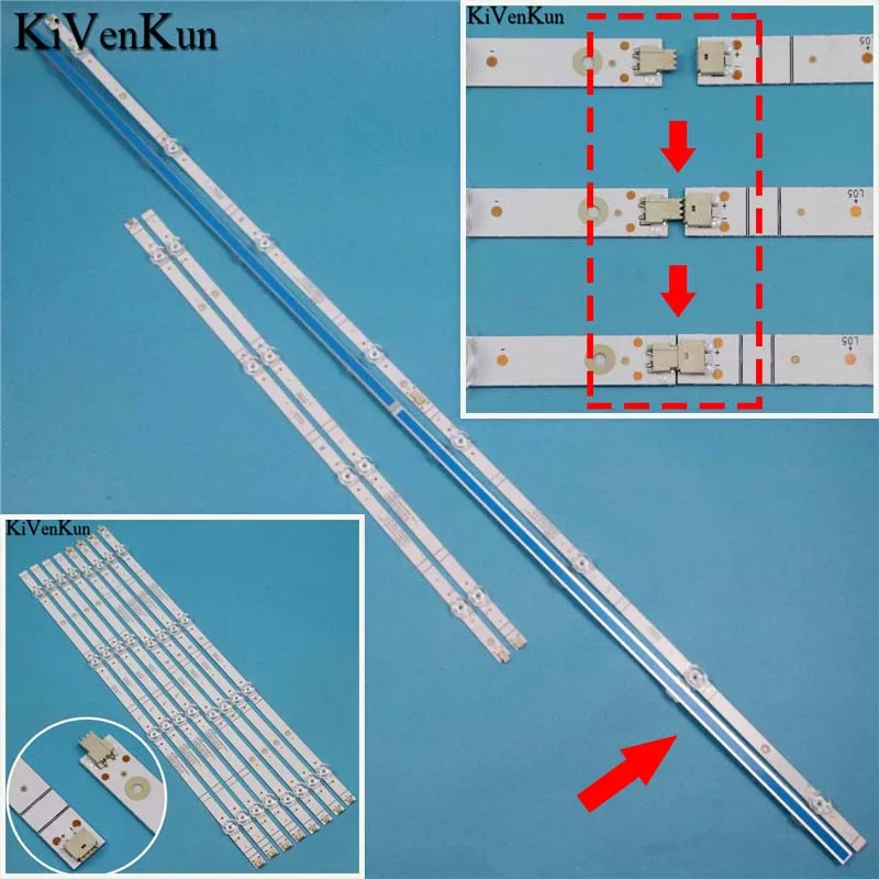 8PCS New LED TV Illumination Bars CRH-BX55Y13030T040804P-REV2.2 Backlight Strips JL.D55081330-003Y(X)S-M-V01 Array Bands Planks