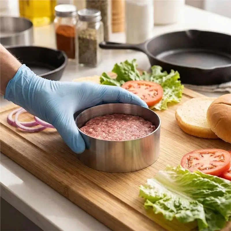 VEHO-Hamburger Rings 4 Inch Cookie Rings For Baking