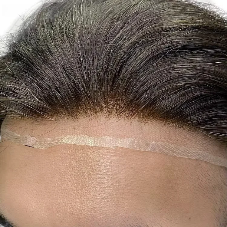 

New Times Hair Дышащий французский кружевной мужской парик из человеческих волос