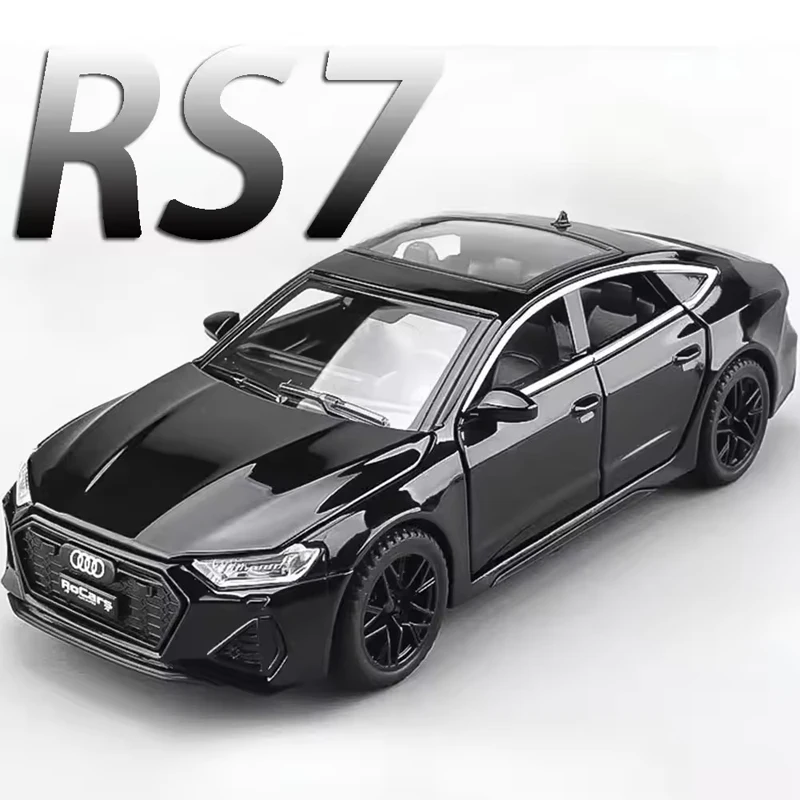 

1:32 Audi RS7 Sportback Модель игрушечного автомобиля из сплава, литой под давлением, 6 дверей, открытые с откатными резиновыми шинами, орнаментом, игрушки для автомобиля, подарки