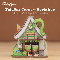 CUTEBEE Mini Store Series DIY Miniature House 3D Wooden Puzzle Toys Handmade Dollhouse Kit for TaleBox Corner Bookshop