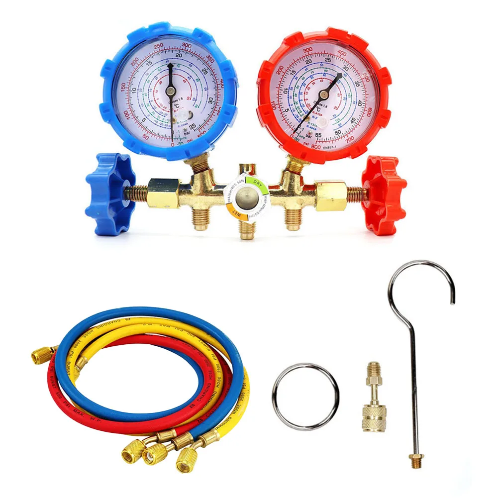 Dual-Head Gauge Air Conditioning System Gauge Tool Set 500PSI 2500PSI For Automotive Air Conditioners Refrigeration Equipment