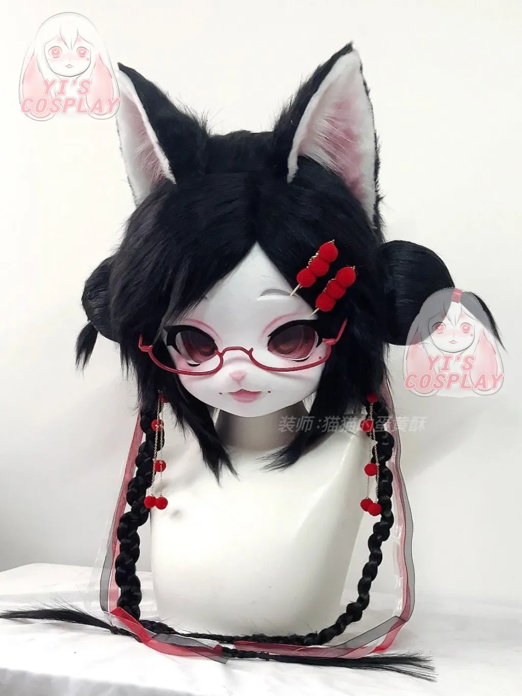 

Yis cosplay Custom Furry head Kigurumi Head Cosplay Kemono Fursuit Handmade Headsets Beast Customized Fursuit Kemono Head