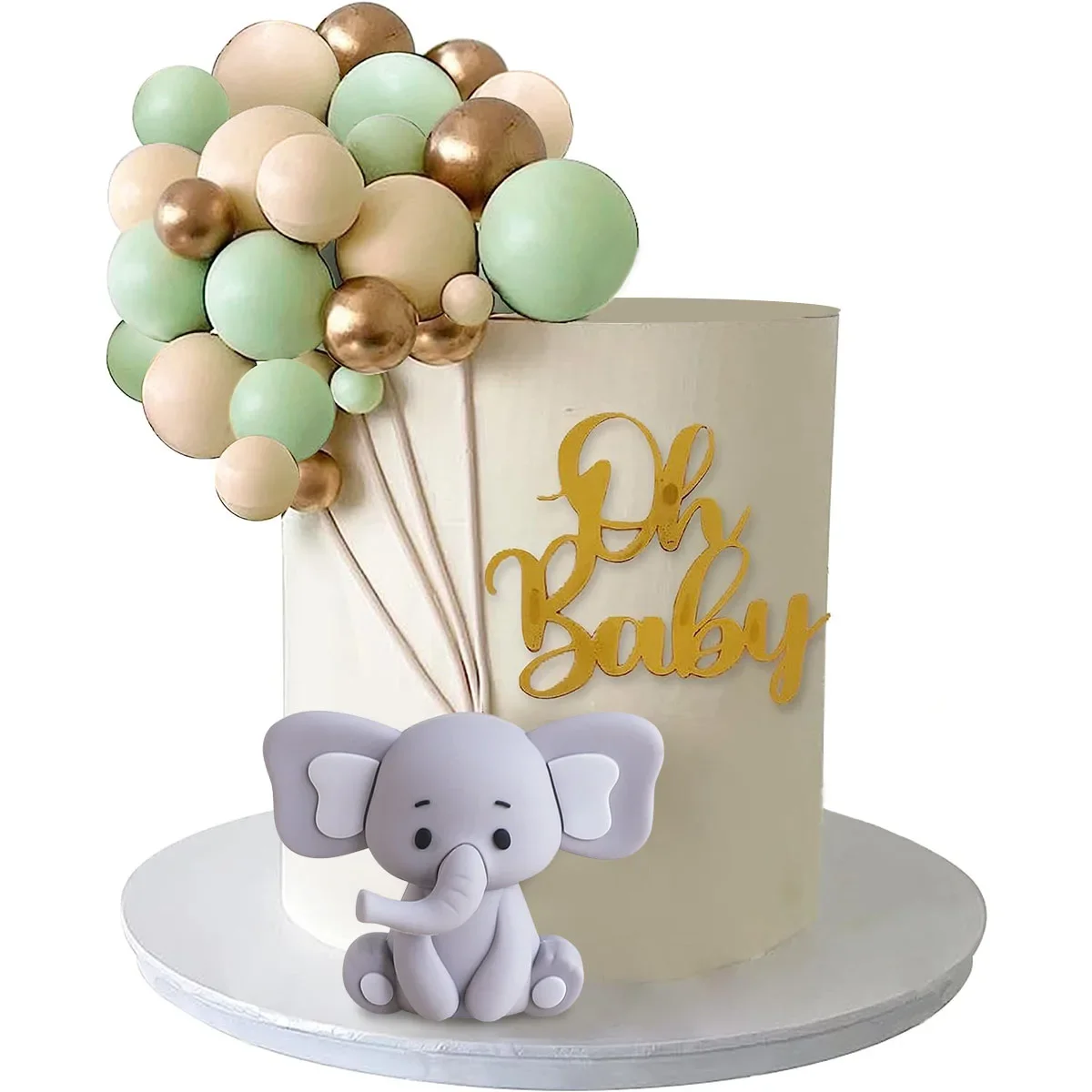 20 Stück Dschungel-Kuchendekoration Grüne Kugeln Kuchenaufsätze Perlmutt Dunkel Salbeigrüne Kugel-Kuchendekoration Safari Babyparty Geburtstagsdeko – Detail 39