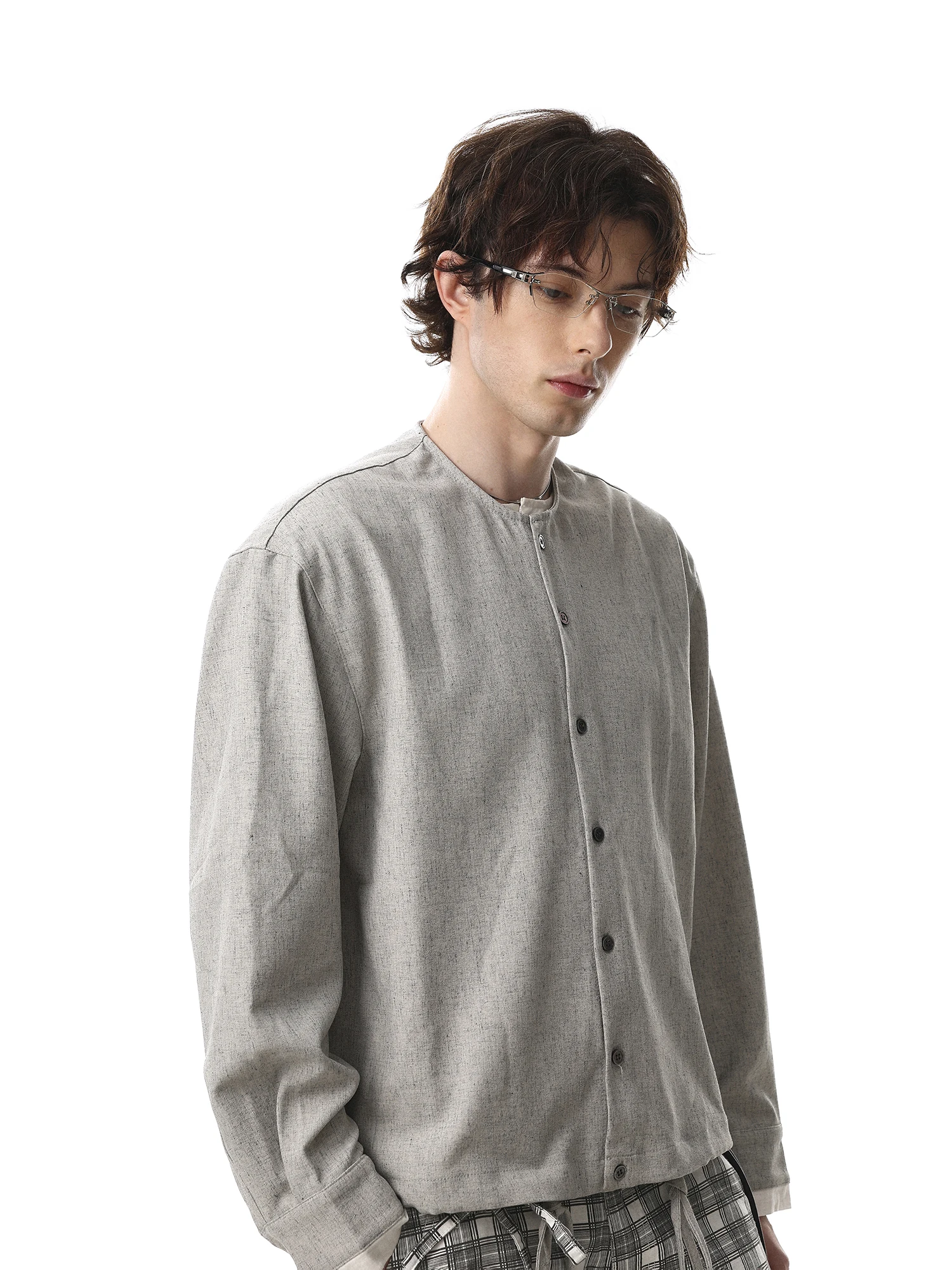 American Simple Style Men's Open Cardigan Jacket Loose Casual Outerwear Button Detailing Classic Casual Loose Fit Jacket
